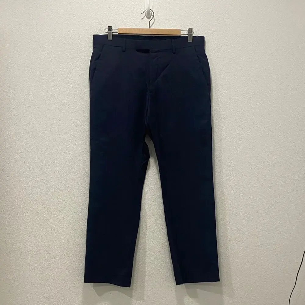 Banana Republic Classic Navy Men's Dress Pants Tailored Fit - 33x30
